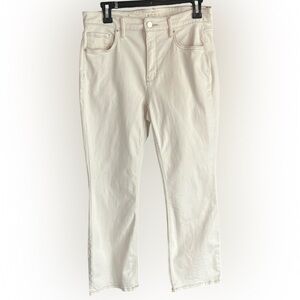 WHBM Cream Boot Crop Jeans